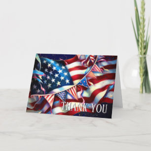 God zegene Amerika Patriottische VS Vlag Bunting Bedankkaart