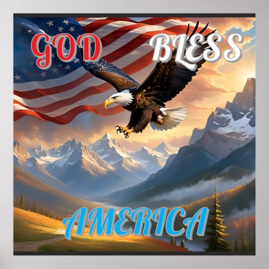 GOD ZEGENE AMERIKA POSTER (Voorkant)
