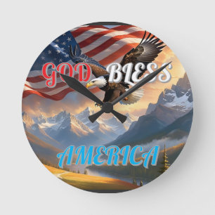 GOD ZEGENE AMERIKA RONDE KLOK