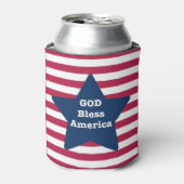 God zegene Amerika rood wit en blauw Blikjeskoeler (Blikje Voorkant)