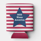 God zegene Amerika rood wit en blauw Blikjeskoeler (Achterkant)