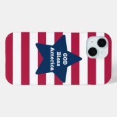 God zegene Amerika rood wit en blauw Case-Mate iPhone Case (Achterkant (horizontaal))