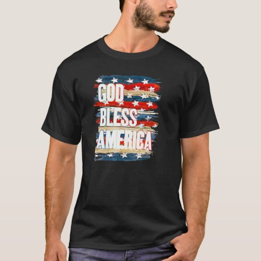 God zegene Amerika Vierde dag juli Onafhankelijkhe T-shirt (Voorkant)