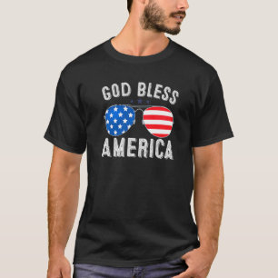 God zegene Amerika Vlag op 4 juli Mannen vrouwen P T-shirt