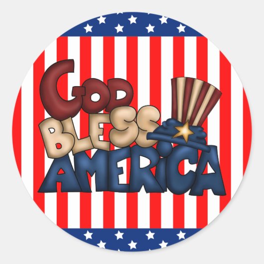 God zegene Amerika woord kunst sticker (Voorkant)
