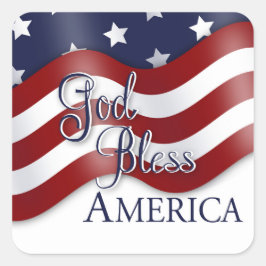 God zegene Amerika zwaaiende vlag Vierkante Sticker