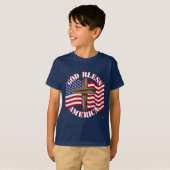 God zegene Amerikaan met Amerikaanse vlag & kruis T-shirt (Voorkant volledig)