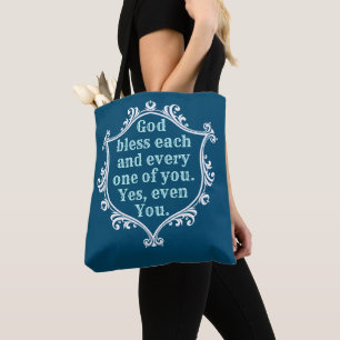 God zegene (blauw) Tas