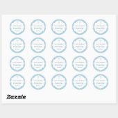 God zegene de doop gunst | Blauwe damast baby jong Ronde Sticker (Vel)