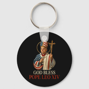 God zegene de nieuwe paus Leo XIV Katholieke Kerk Sleutelhanger