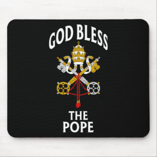 God zegene de Paus Vaticaans Kruis Katholiek Gebed Muismat