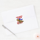 God zegene de Verenigde Staten Ronde Sticker (Envelop)