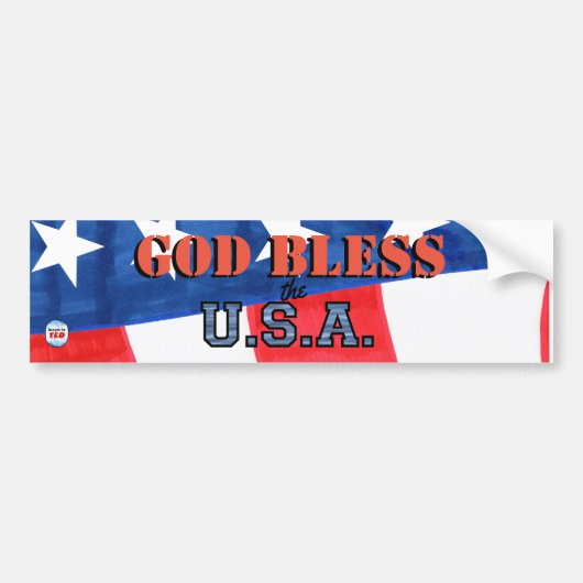 "GOD ZEGENE DE VS." Bumpersticker (Voorkant)