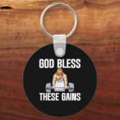 God zegene deze winsten spier bodybuilding ------- sleutelhanger (Voorkant)
