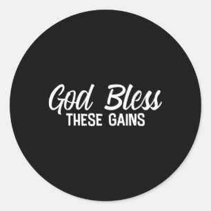 God zegene deze winsten spieropbouw ---- ronde sticker