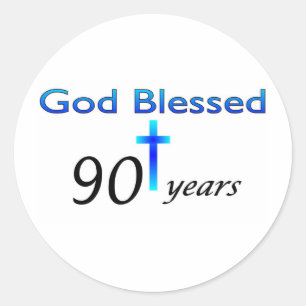 God zegene een verjaardagscadeau van 90 jaar ronde sticker