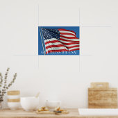 God zegene het Amerikaanse Poster (Keuken)