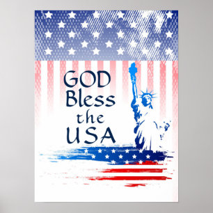God zegene het Amerikaanse Vrijheidsbeeld, Amerika Poster