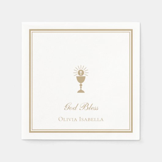 God zegene het meisje eerste communie servet (Voorkant)