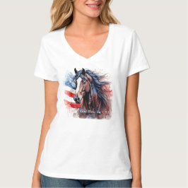 God zegene het patriottische paard van de VS T-shirt