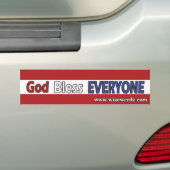 God zegene iedereen bumpersticker (Op auto)