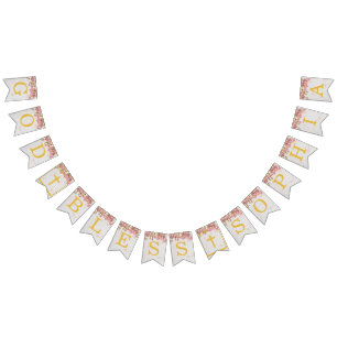 God zegene naam roze orchideeën meisje doop commun vlaggetjes