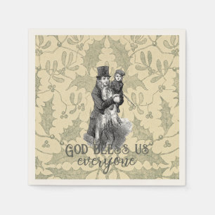 God zegene ons allemaal Dickens Kerstlied Servet