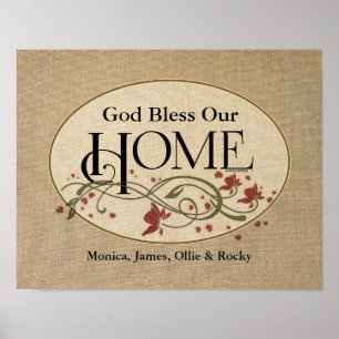 God zegene ons huis: Gepersonaliseerd Poster