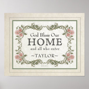 God zegene ons huis: Gepersonaliseerd Poster