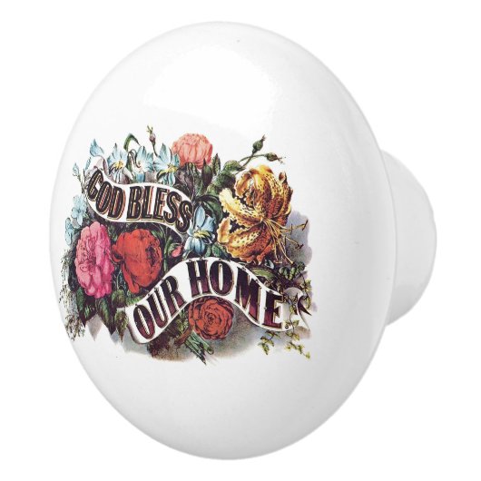 God zegene ons huis keramische knop (Rechts)