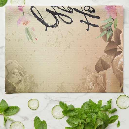 God zegene ons huis theedoek (Gevouwen)