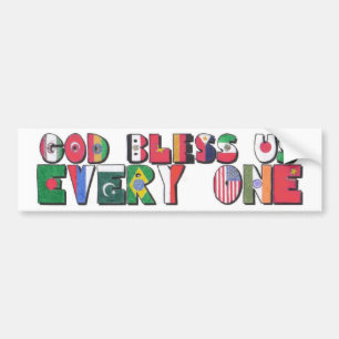 God zegene ons iedereen bumpersticker