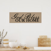 God zegene ons thuiswandkunstdecor poster (Keuken)