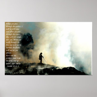 God zegene onze brandweerlieden poster