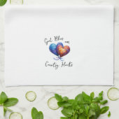 God zegene onze harten theedoek (Gevouwen)