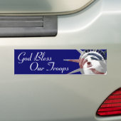 God zegene onze troepen bumpersticker (Op auto)