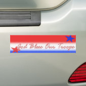 God zegene onze troepen bumpersticker (Op auto)