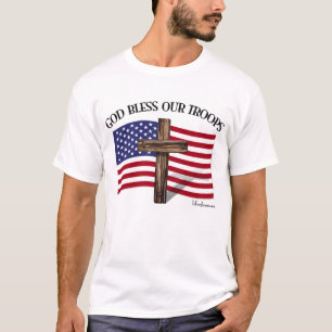 GOD ZEGENE ONZE TROEPEN T-SHIRT