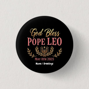 God zegene paus Leo viert nieuwe paus 8 mei 2025 Ronde Button 3,2 Cm