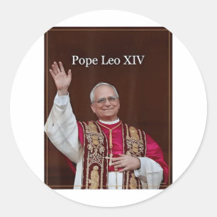 God zegene Paus Leo XIV 1 Ronde Sticker