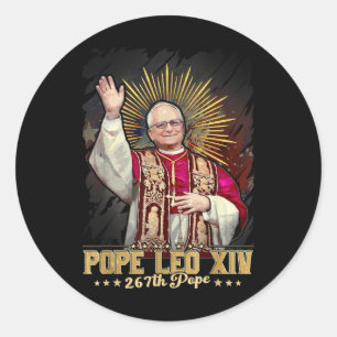 God zegene Paus Leo XIV Katholiek Ronde Sticker