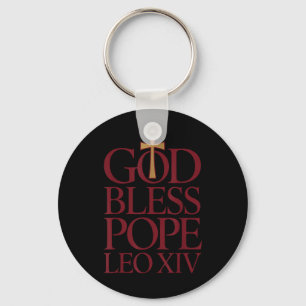 God zegene Paus Leo XIV Nieuwe Paus Vaticaanstad C Sleutelhanger