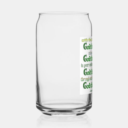 God zegene u Ierse zegen Blikvorm Glas (Rechts)