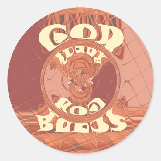God zegene u met het Inspirerend tekstontwerp. Ronde Sticker (Voorkant)