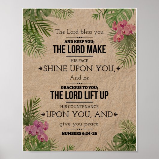 God zegene u (Numeri 6:24-26) Poster (Voorkant)