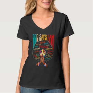 God zegt dat ik Afro African American Black Women  T-shirt