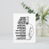 God zegt dat ik ben Black King Melanin Man Bruh Br Feestdagenkaart (Staand voorkant)