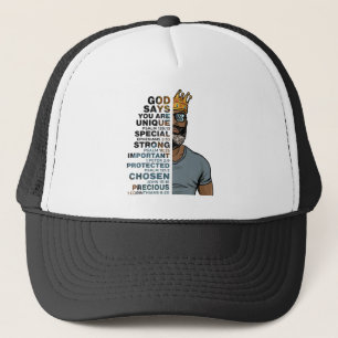 God zegt dat ik ben Black King Melanin Man Bruh Br Trucker Pet