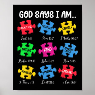 God zegt dat ik Bijbelverzen ben die Christelijk z Poster