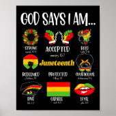 God zegt dat ik Christelijk ben Melanin Black Hist Poster (Voorkant)
